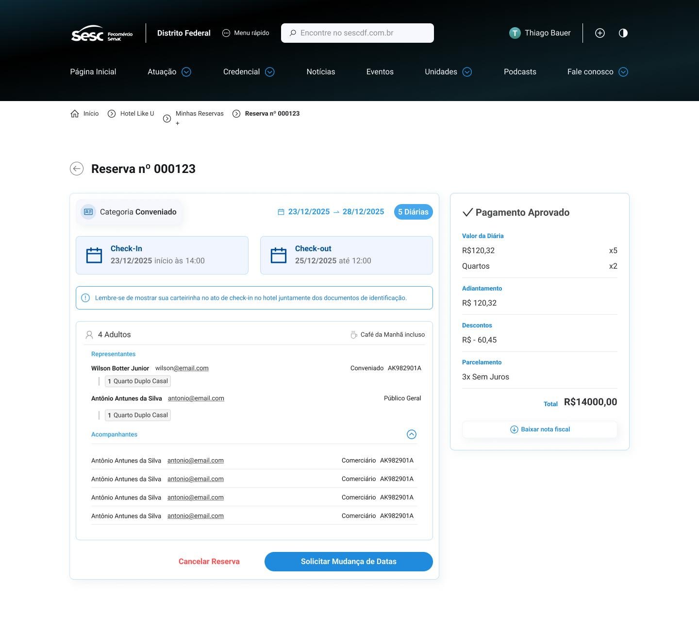 Visualizar Reserva (Desktop)